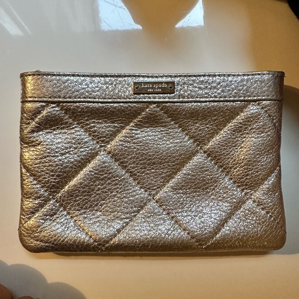 Silver kate spade clutch/pouch